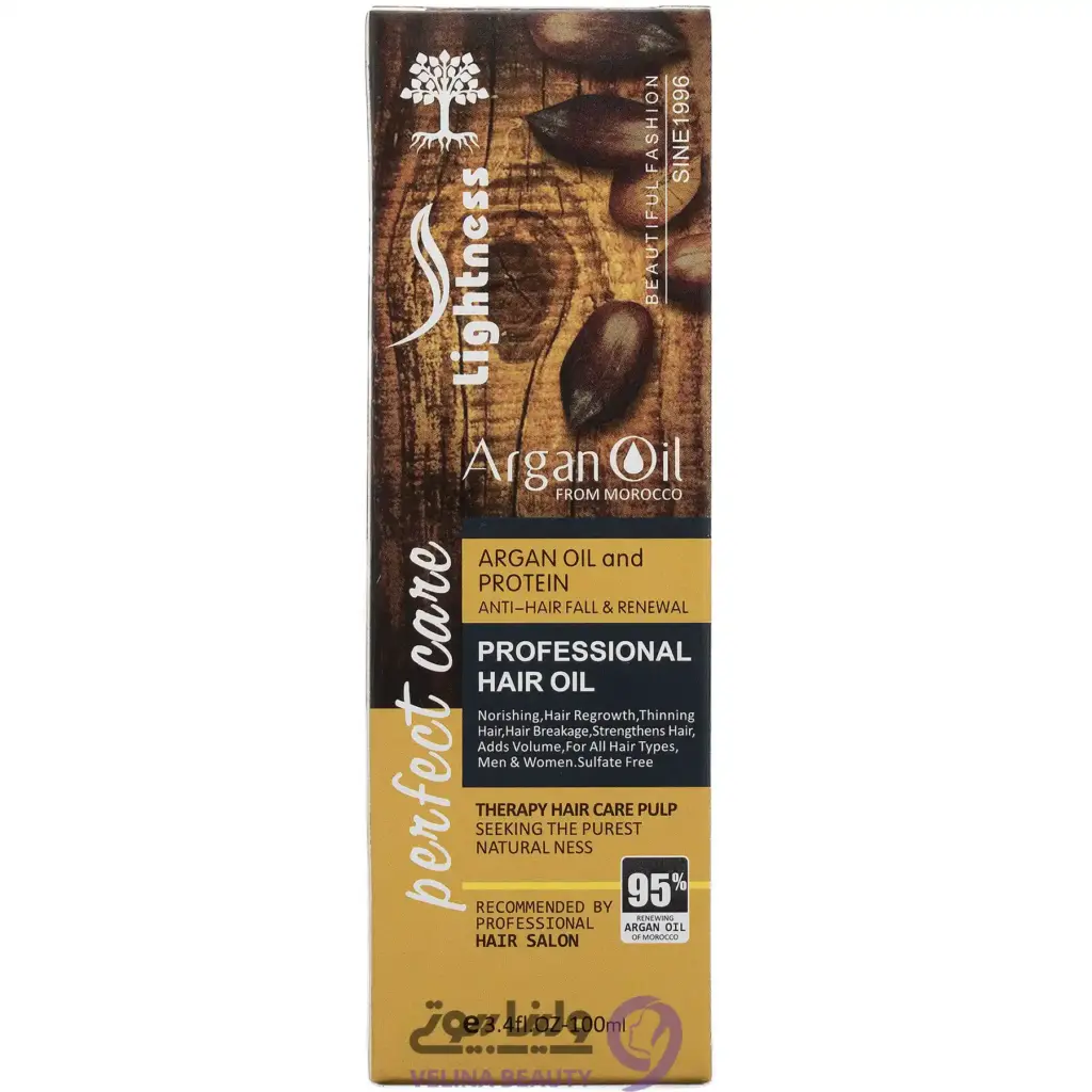 روغن مو آرگان ضدریزش و احیاکننده لای 100میل 1 <strong>روغن مو آرگان لایتنس ضدریزش و احیاکننده 100میل راه حلی حرفهای برای موهای خشک و آسیبدیده است! این محصول با ترکیب روغن آرگان خالص مراکشی و پروتئین، ریزش مو رو کاهش میده</strong> lightness argan oil hair3 روغن مو آرگان لایتنس ضدریزش و احیاکننده 100میل | LIGHTNESS
