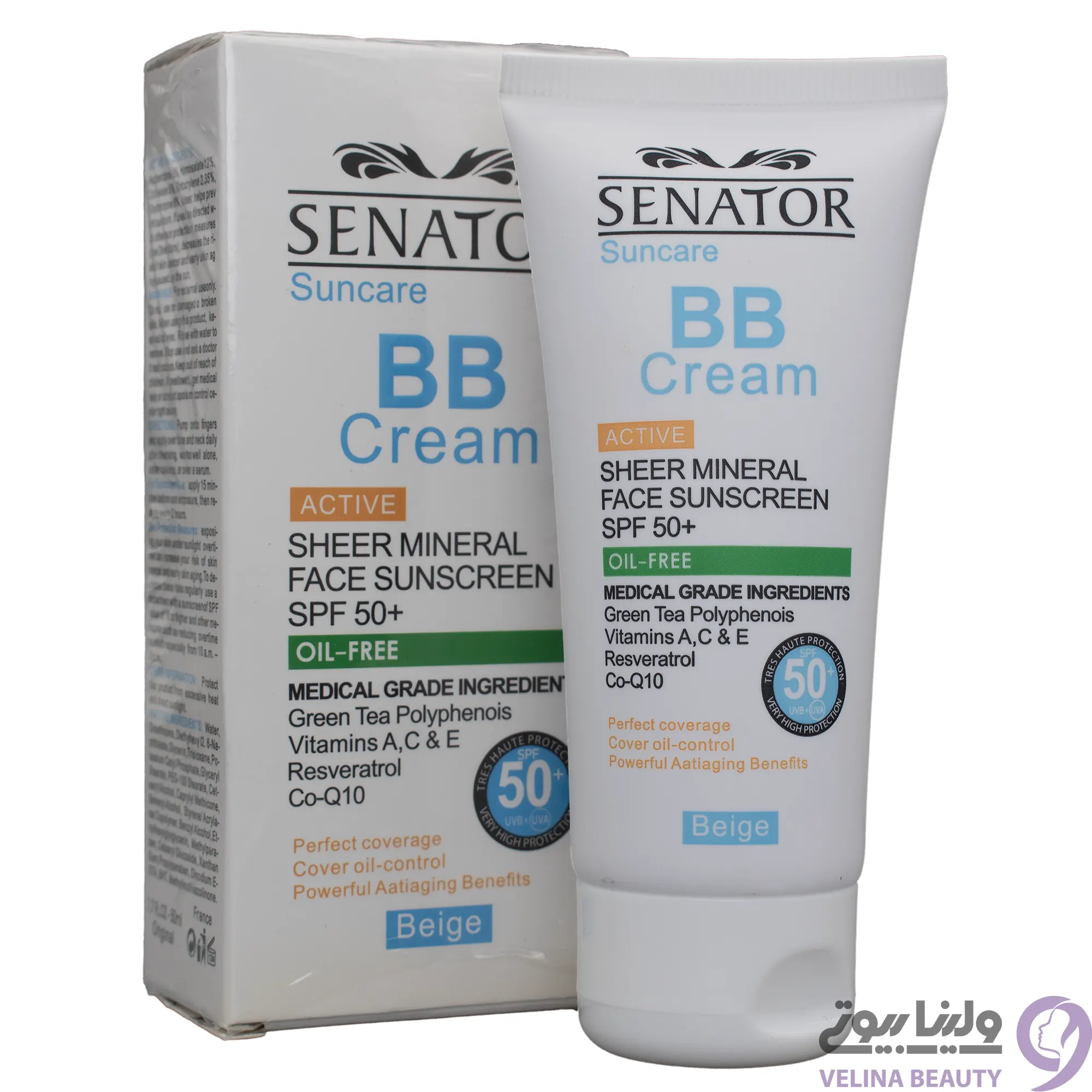 ضد آفتاب+کرم پودر SPF50 BB سناتور 50 میل ضد آفتاب+کرم پودر SPF50 BB سناتور 50 میل